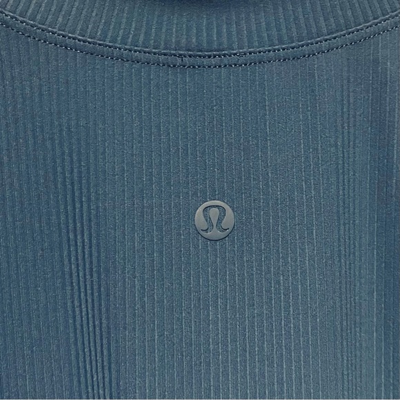 Lululemon 2023 All Aligned Ribbed Short Sleeve Dress Pitch Blue Nulu Athleisure - Picture 7 of 14